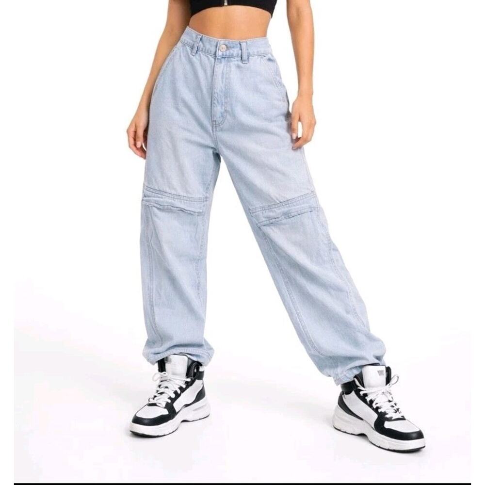 BDG Jeans Womens 31/30 Light Blue High & Wide Leg Baggy Denim High Waisted Pant